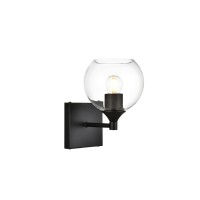 Foster 1 Light Black And Clear Bath Sconce