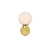 Cordelia 1 Light Brass And Frosted White Bath Sconce