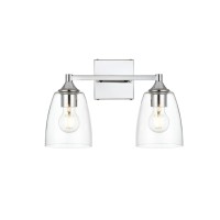 Gianni 2 Light Chrome And Clear Bath Sconce