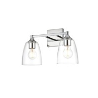 Gianni 2 Light Chrome And Clear Bath Sconce