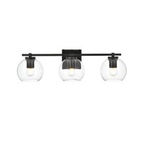 Juelz 3 Light Black And Clear Bath Sconce