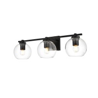 Juelz 3 Light Black And Clear Bath Sconce