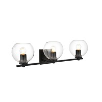 Juelz 3 Light Black And Clear Bath Sconce