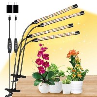 Lpmzmbl 4 Heads Clip Grow Light With Vshaped Design Full Spectrum Grow Lights For Indoor Plants Highoutput Adjustable 360 G