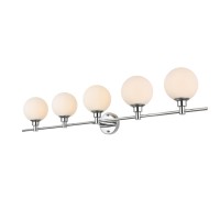 Cordelia 5 Light Chrome And Frosted White Bath Sconce