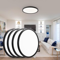 Roomratv Economical Ceiling Lights 4 Pack- 3200Lm Flush Mount Ceiling Light 12Inch Slim & Easy Install Modern, Cost-Effective Home Lighting Fixture