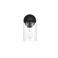 Mayson 1 Light Black And Clear Bath Sconce