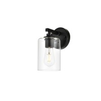 Mayson 1 Light Black And Clear Bath Sconce