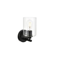 Mayson 1 Light Black And Clear Bath Sconce