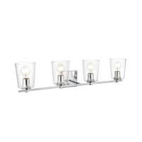 Kacey 4 Light Chrome And Clear Bath Sconce