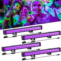 Zsmaiku Upgraded 36 Led Black Light Bar Set 4Pack Waterproof Black Lights For Halloween Glow Party Fluorescent Body Paint