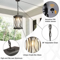 Motion Outdoor Pendant Light Fixtures Dusk To Dawn Exterior Ceiling Hanging Lantern For Porch Modern Black Outside Chandelier L