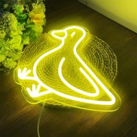 Dracey Duck Neon Sign For Kids Bedroom Wall Decor Led Yellow Duck Neon Signs Duck Neon Wall Art Usb Night Light For Game Room M