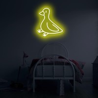 Dracey Duck Neon Sign For Kids Bedroom Wall Decor Led Yellow Duck Neon Signs Duck Neon Wall Art Usb Night Light For Game Room M