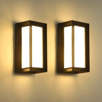 Sunseatop Outdoor Wall Lights, 2Pack Warm White 3000K Modern Porch & Patio Led Wall Light Fixtures Body In Aluminum Exterior Wall Sconces For House Garage Living Room Courtyard