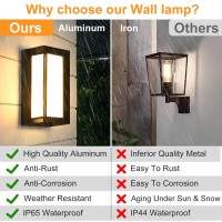 Sunseatop Outdoor Wall Lights, 2Pack Warm White 3000K Modern Porch & Patio Led Wall Light Fixtures Body In Aluminum Exterior Wall Sconces For House Garage Living Room Courtyard