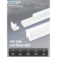 Elekico 4Ft Led Shop Light 22W 2500Lm 6500K Linkable 4 Ft Led Lights With Plug Onoff Power Cord T5 Garage Lighting Fixture 4