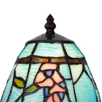 Eli 13 Inch Accent Lamp, Hand Painted Multicolor Blue Tiffany Style Shade