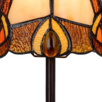 Eli 13 Inch Accent Lamp, Painted Multicolor Tiffany Style Shade, Bronze