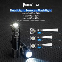 Wuben L1 Flashlight Rechargeable Led Flashlights High Lumens 2000 Lumen Battery Powered, Super Bright Tactical Multifunctional Ip68 Waterproof Powerful Handheld Flash Light For Emergencies Camping