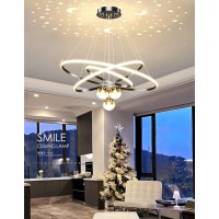 Modern Led Pendant Lamp Creative Led Pendant Lamp Dimmable Ceiling Light Modern Dining Living Room Office Kitchen Modern Pendant Lamp (Black, L30+40+60Cm)