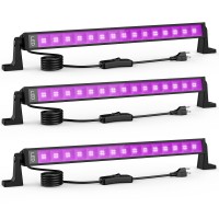 Meloght 42W Led Black Light Bar 60 Leds Blacklight Flood Light With Plug And Switch Light Up 24X24Ft Area Glow Lights For Hal