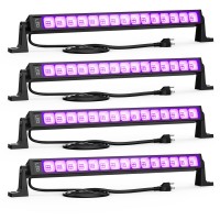 Meloght 27W Black Light Bar 60 Leds Blacklight Flood Light With Plug Switch And 5Ft Cable Glow Lights For Halloween Bedroom