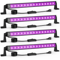 Meloght 42W Black Light Bar 60 Leds Blacklight Flood Light With Plug Switch And 5Ft Cable Black Lights For Glow Party Bedroo