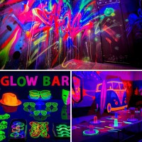 Meloght 42W Black Light Bar 60 Leds Blacklight Flood Light With Plug Switch And 5Ft Cable Black Lights For Glow Party Bedroo