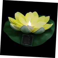 Yarnow Lotus Lantern Rana Pads Pond Lights Solar Lily Flower Lights Japanese Stone Lantern Solar Powered Flowers Flower Garden Decor Solar Floating Pool Lights Led Plastic Outdoor