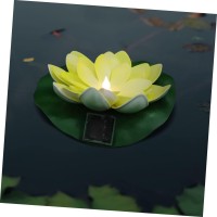 Yarnow Lotus Lantern Rana Pads Pond Lights Solar Lily Flower Lights Japanese Stone Lantern Solar Powered Flowers Flower Garden Decor Solar Floating Pool Lights Led Plastic Outdoor