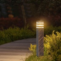 Slawa Outdoor Pathway Lights Rustic Bronze Outside Landscape Pillar Pole Lamps E26 Patio Porch Exterior Floor Lamp Ip65 Waterproof Bollard Light Aluminum Stand Post Pole Lamp For Yard Sidewalk Light