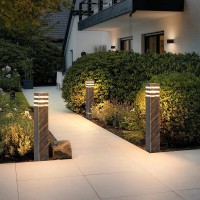 Slawa Outdoor Pathway Lights Rustic Bronze Outside Landscape Pillar Pole Lamps E26 Patio Porch Exterior Floor Lamp Ip65 Waterproof Bollard Light Aluminum Stand Post Pole Lamp For Yard Sidewalk Light