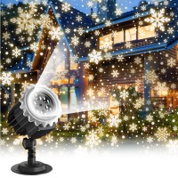 Christmas Projector Lights Outdoor, Led Snowflake Projector Lights, Snowfall Projector Waterproof Outdoor Christmas Decorations Lighting For Indoor Xmas Holiday Party Wedding Garden Patio