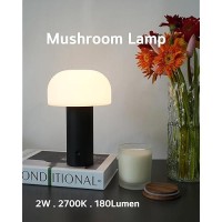 Ilovinit Outdoor Mushroom Table Lamp Rechargeable Cordless Lamps For Patio Waterproof Portable Battery Operated Lamp With Usb