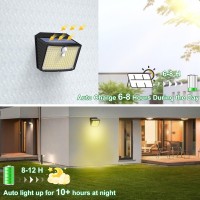 Solar Motion Lights Outdoor 158 Led10 Pack Motion Sensor Lights 3 Lighting Modes Ip65 Waterproof Solar Powered Fence Lights