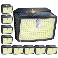 Solar Motion Lights Outdoor 158 Led10 Pack Motion Sensor Lights 3 Lighting Modes Ip65 Waterproof Solar Powered Fence Lights