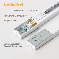 Vanoopee H Track Lighting Rails Kit 33Ft H Type Track Rails White With End Caps And Live End Feed Connector Compatible With S