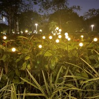 Bailongju Solar Garden Lights, 4 Pack Upgraded 10 Led Solar Outdoor Firefly Lights,Waterproof, Firefly Garden Lights For Landscape Yard Patio Pathway Garden Decor,Warm White