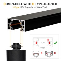 Vanoopee H Track Lighting Rails Kit 66Ft H Type Track Rails Black With End Caps And Live End Feed Connector Compatible With S