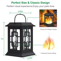 Woenergy Solar Lanterns Outdoor Waterproof Hanging Solar Lights For Outside Black Hanging Solar Powered Lantern Decorative For