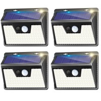 Solar Lights Outdoor 4 Pack, 140Led/3 Modes Motion Sensor Outdoor Lights Solar Powered, Wireless Ip65 Waterproof Solar Wall Lights Outdoor Lights, Bright For Backyard Garden Fence Patio Front Door