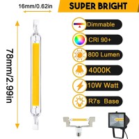 Lgwg 78Mm 10W R7S Led Bulbs Bright Led Replacement For 100W Halogen Bulbs, 10W High Brightness Double Ended Led Lights Bulbs, 120V J-Type T3 Base, Landscape Lights,Natural White 4500K,4 Pack