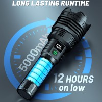 Alstu Rechargeable Flashlights High Lumens Led: 900,000 Lumens Bright Powerful Tactical Flash Light With Magnetic Base, Digital Display, 5 Modes, Ipx6 Waterproof Torch For Camping Emergencies