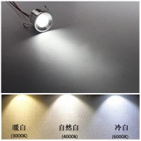 Dtvew Mini Led Spotlight, Dimmable Recessed Installation Dc12V 1W Under Cabinet Lights Indoor Cabinet Light (Color : Neutral White 4000K, Size : Dc12V)