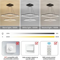 Matven Ceiling Chandelier With Remote Control Dimmable 3 Color Mode Brightness Warm Cool Neutral Light Ceiling Chandeli