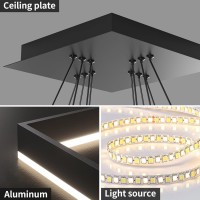 Matven Ceiling Chandelier With Remote Control Dimmable 3 Color Mode Brightness Warm Cool Neutral Light Ceiling Chandeli