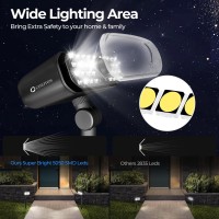 Cinoton Solar Motion Security Lights Outdoor, 3 Modes Waterproof Solar Motion Sensor Landscape Spot Lights With Super Bright 5050 Smd Leds Outdoor Security Lights For Pathway Garden Patio Yard, 2Pack