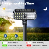 Cinoton Solar Motion Security Lights Outdoor, 3 Modes Waterproof Solar Motion Sensor Landscape Spot Lights With Super Bright 5050 Smd Leds Outdoor Security Lights For Pathway Garden Patio Yard, 2Pack