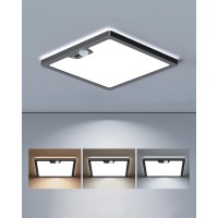 Annaror Motion Sensor Led Ceiling Light Wired 18W 1800Lm Flush Mount Light Fixture With 3 Timer 3000K 4000K 5000K Selectable